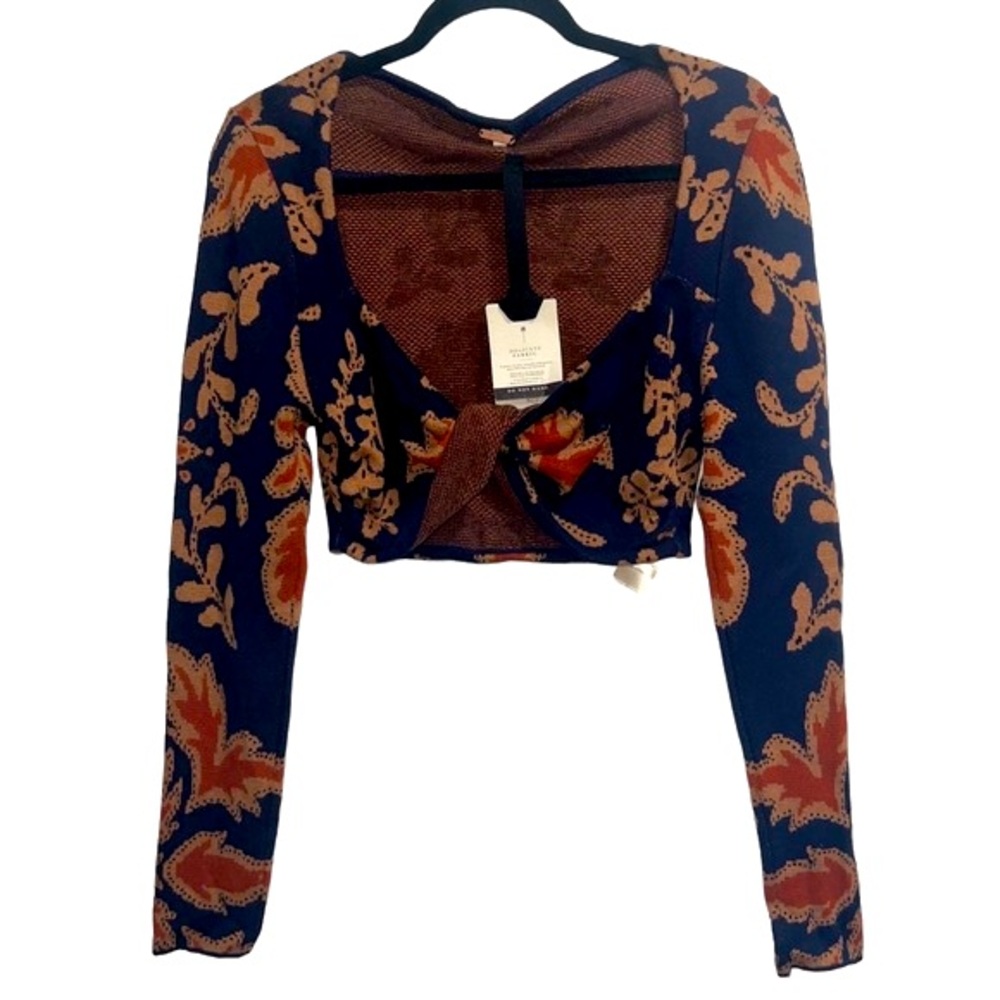NEW NWT Johanna Ortiz Yurt Nights Twist Front Crop Top Prints